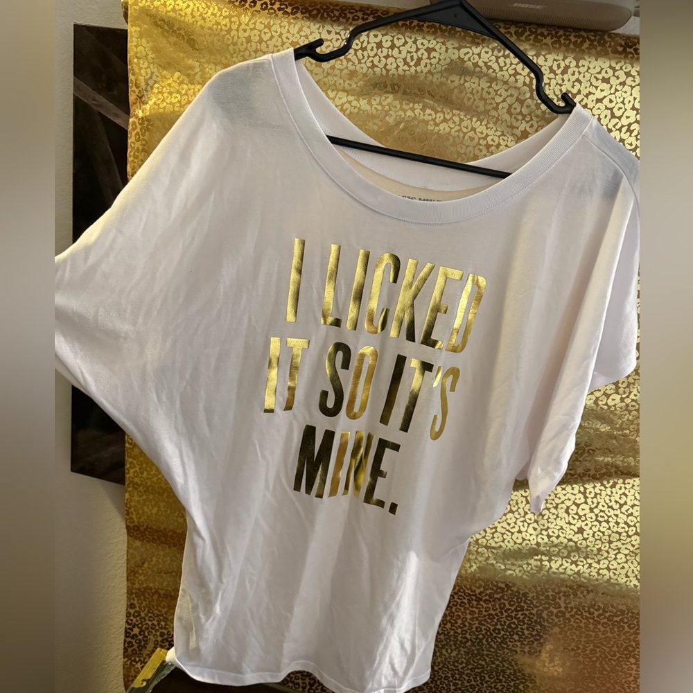 Magic Mike Live Las Vegas "I Licked It So It's Mine" White & Gold T-Shirt 🕺🏻🪩🕺🏼